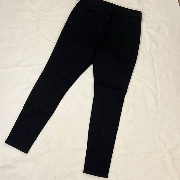 Arizona Jean Co Jegging Size 11 Black Distressed Hi Rise Slimmest Fit Stretchy - Picture 6 of 9